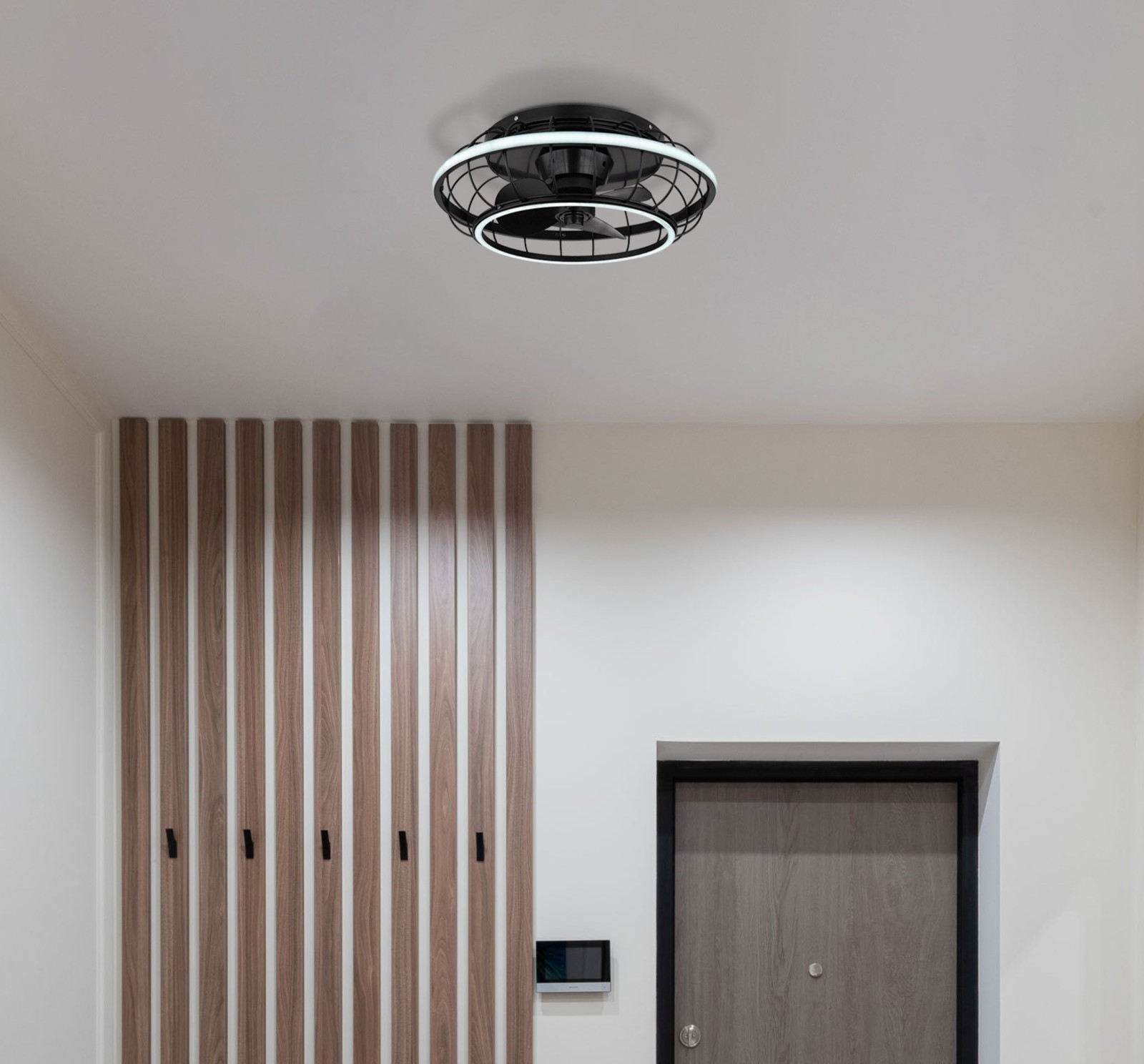 LED-Deckenventilator - schwarz matt - Ø 50 cm