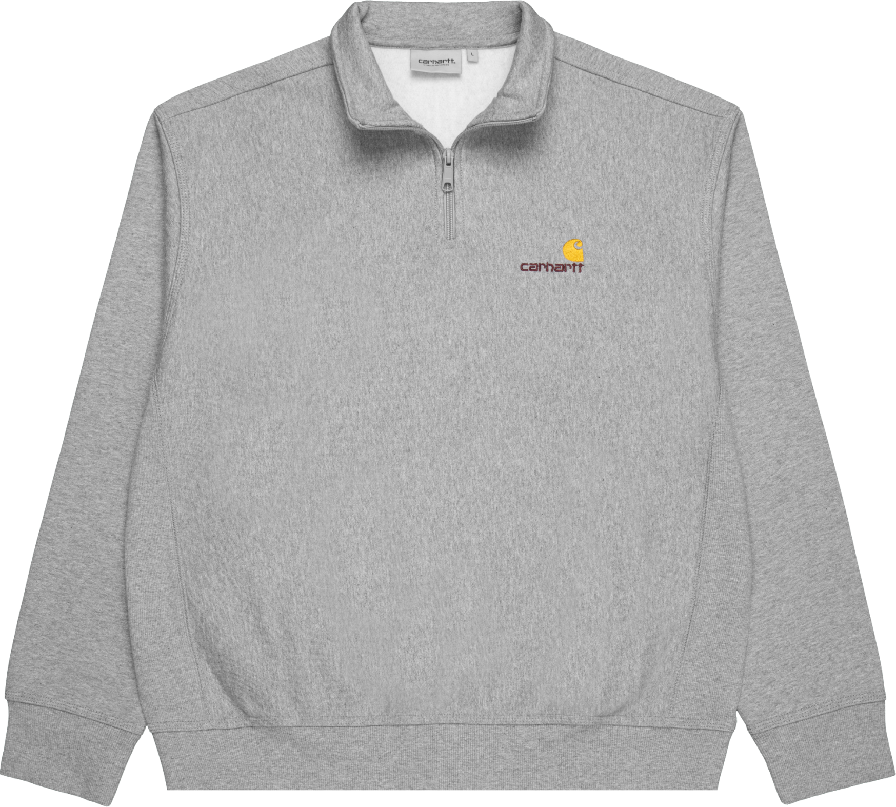 Carhartt WIP Half-Zip American Script Sweatshirt Grau