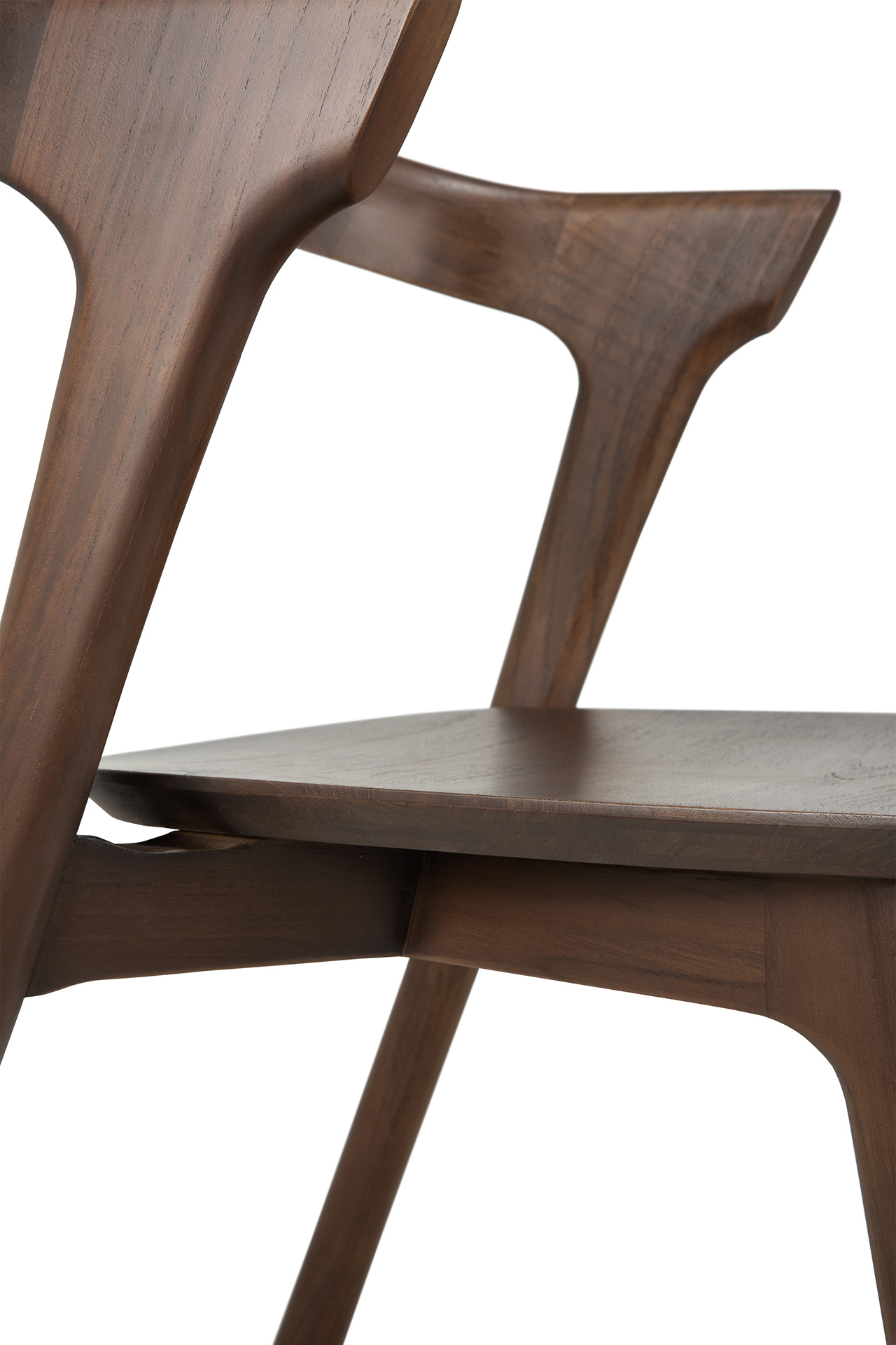 Bok stoel - bruin teak - gelakt