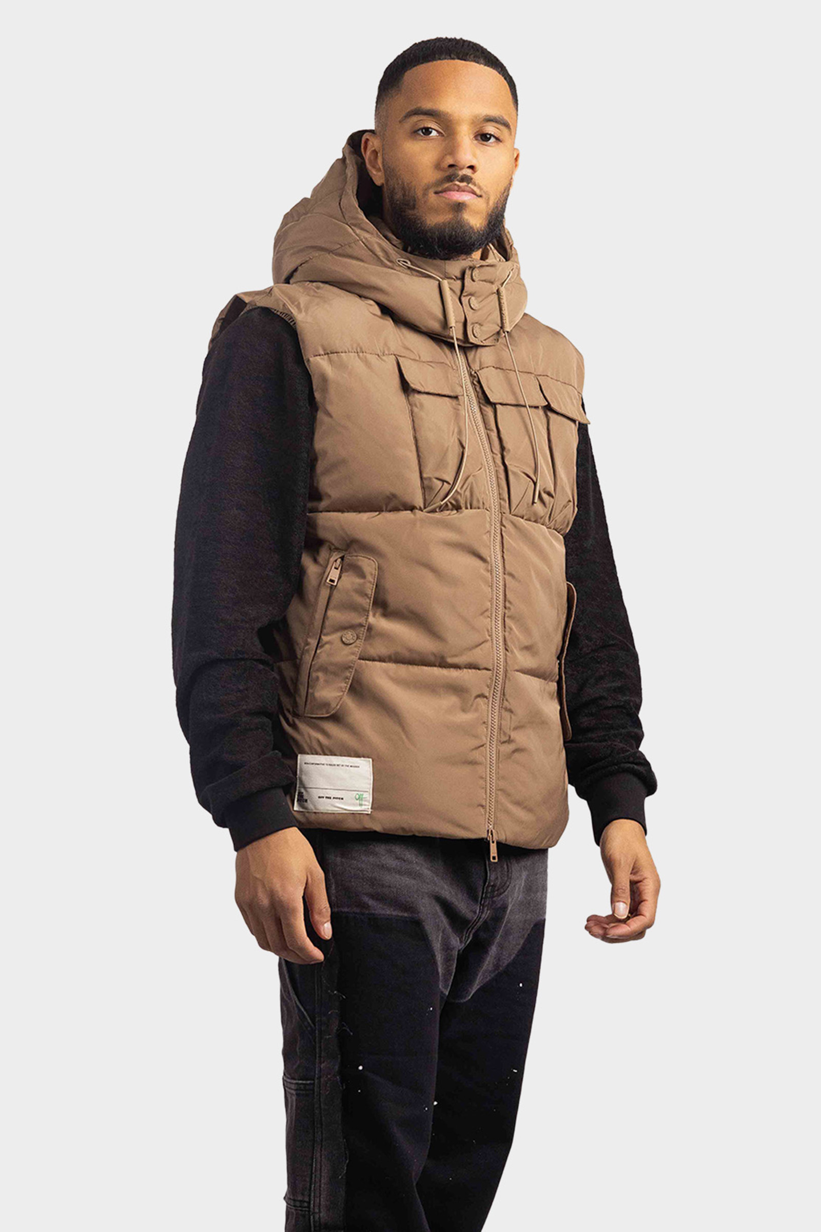Off The Pitch Padded Bodywarmer Heren Beige/Bruin