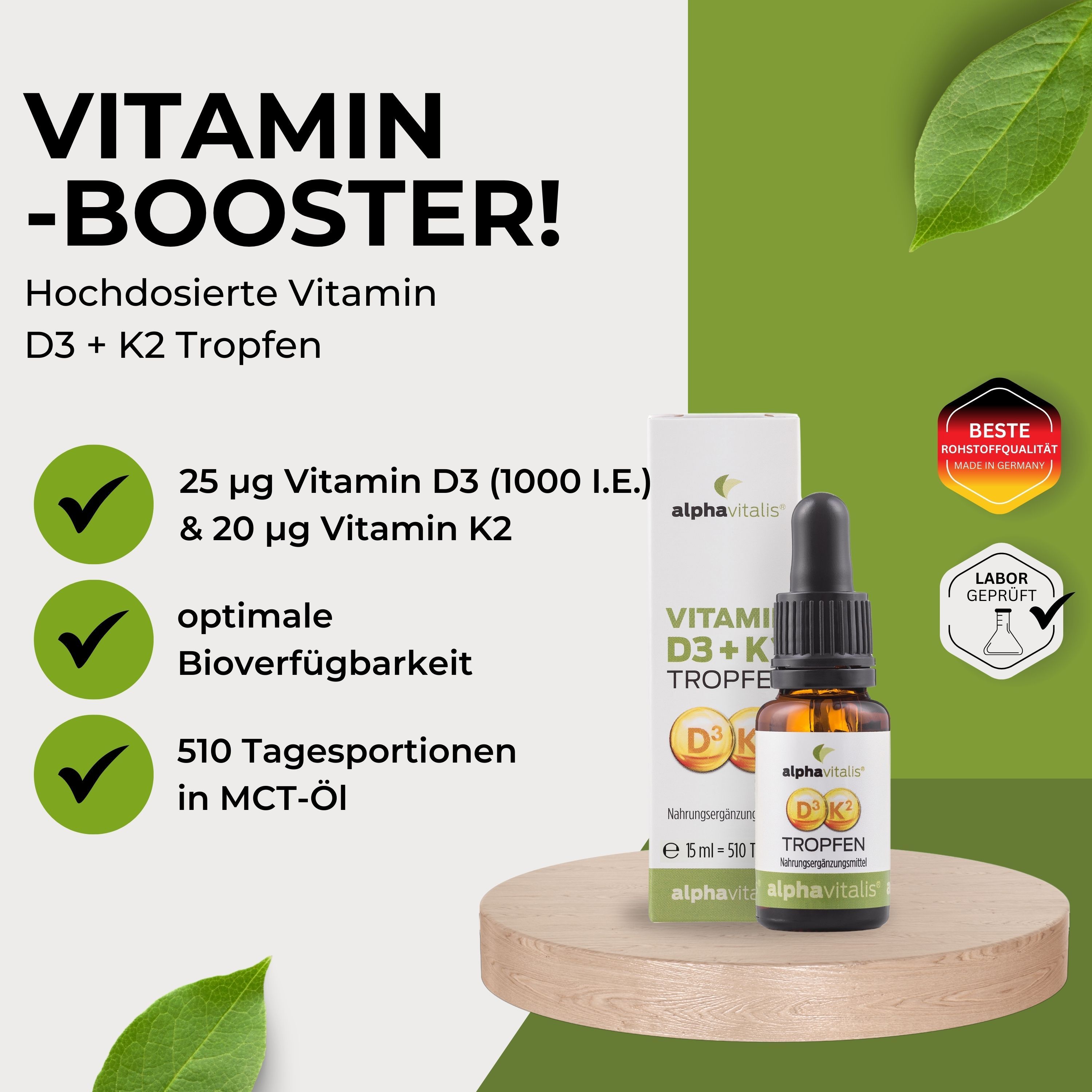 Alphavitalis® Vitamin D3 K2 Tropfen