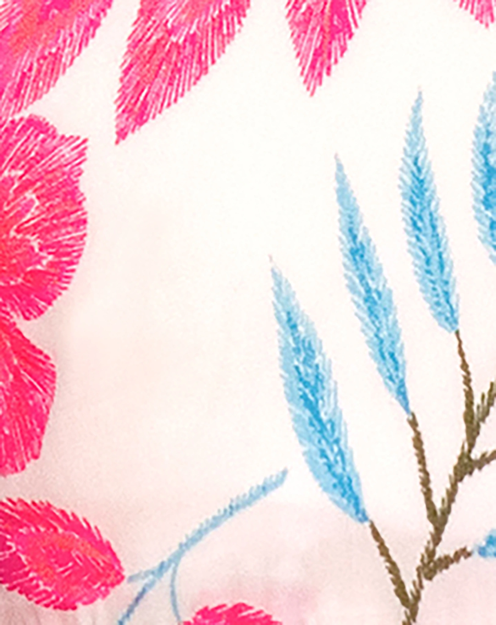 Kleid FLOWERS & LEAVES ärmellos in neon pink