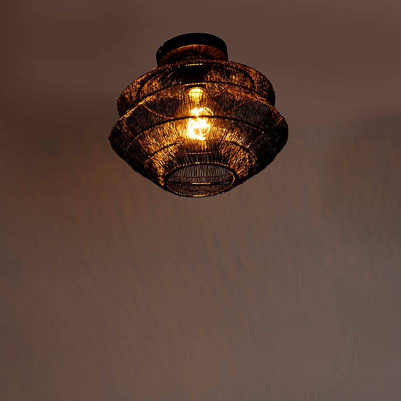 Oosterse plafondlamp zwart 25 cm - Vadi