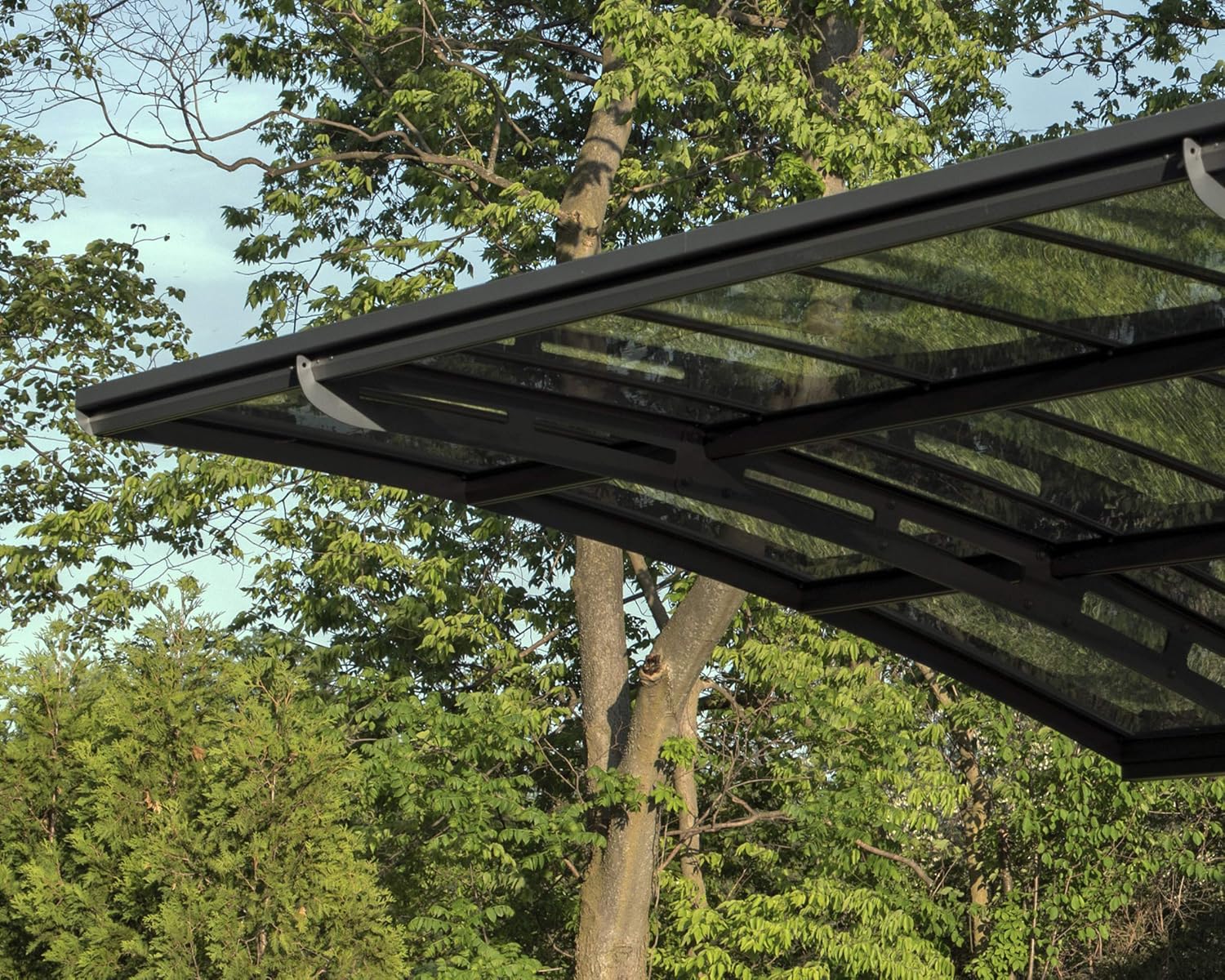 Canopia by Palram Carport Bausatz Arizona Breeze 5000 495 x 289 cm Einzelcarport Polycarbonat in Grau für PKW aus rostfreiem Aluminium