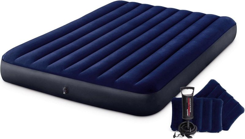 Intex Queen Dura Beam Series Classic Downy Luchtbed incl. kussens en handpomp 203 x