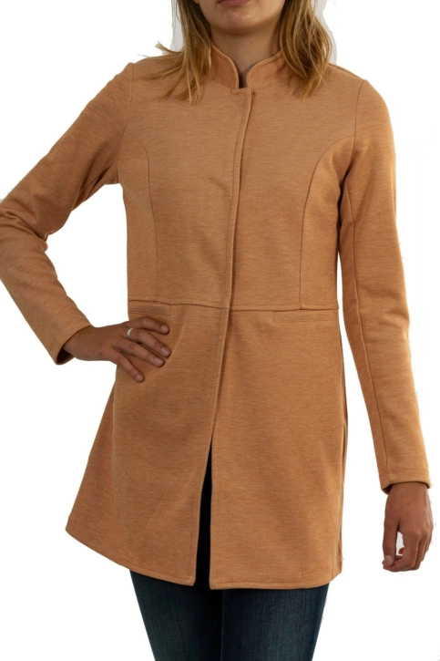manteaux street one qr pique coat 12446 caramel
