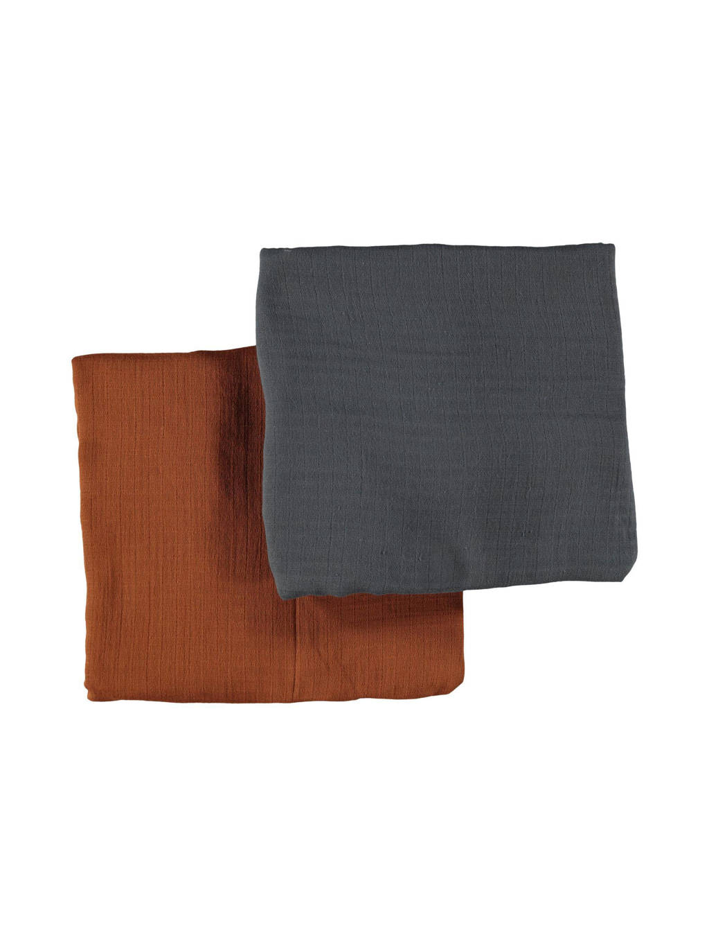 NBNRENEE hydrofiele doek 120x120 cm - set van 2 antraciet/terra