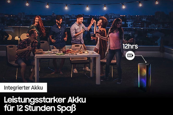 Samsung Party-Lautsprecher »MX-ST40B« 2.0 (Bluetooth Bass- und Lautstärkeregelung | Beleuchtungseffekte | DJ-Funktionen | Equalizer | Karaoke-fähig | MULTIPAIR | Wireless Party Connect 160 W)