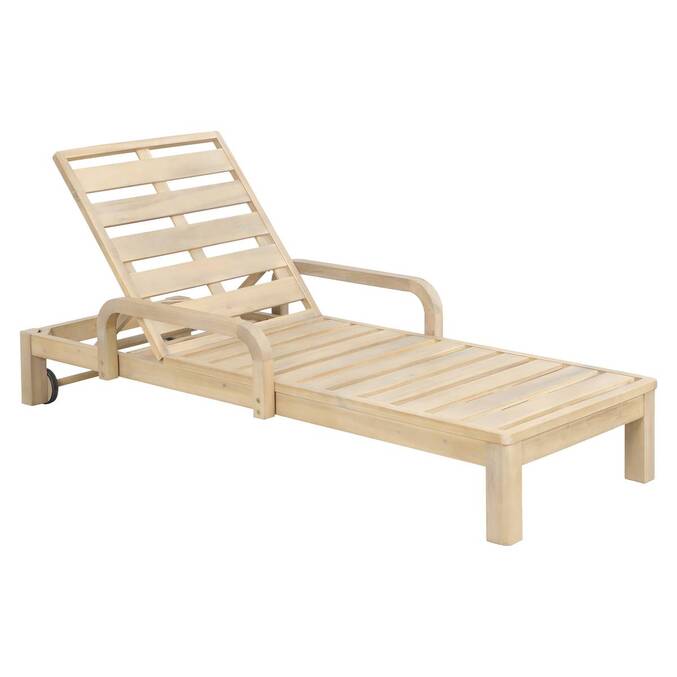 Lit de piscine PAPOUASIE Beige / Acacia