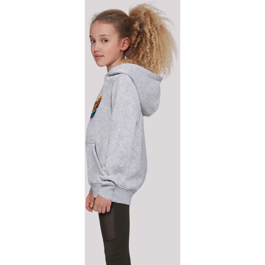 F4NT4STIC Hoodie Schmetterling Blumen heather grey
