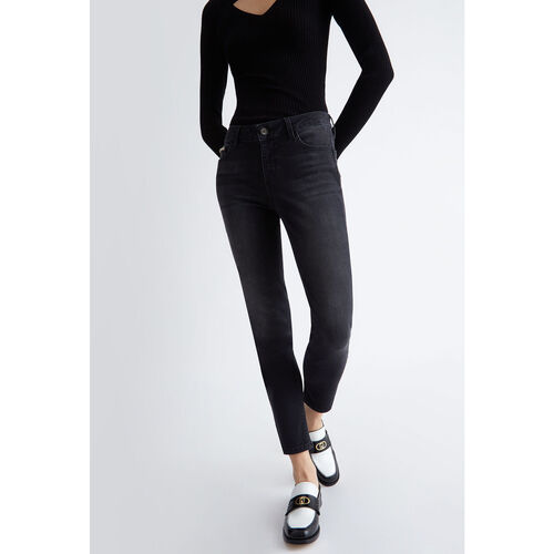 Liu Jo - Pantalón pitillo Bottom Up Negro