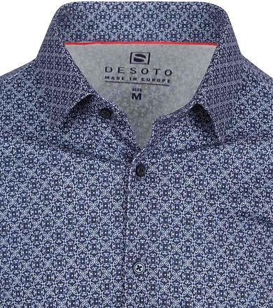 Desoto Overhemd Print Donkerblauw 81228-3-593 kopen