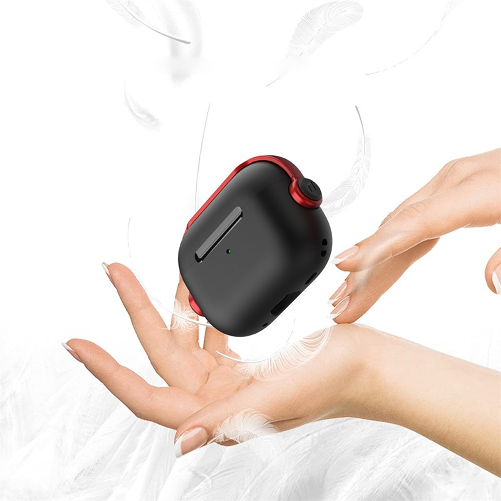 AirPods Pro 2 / AirPods Pro Hybrid Gummi Case Schutzhülle mit Karabinerhaken Kopfhörer Design - Schwarz / Weiss