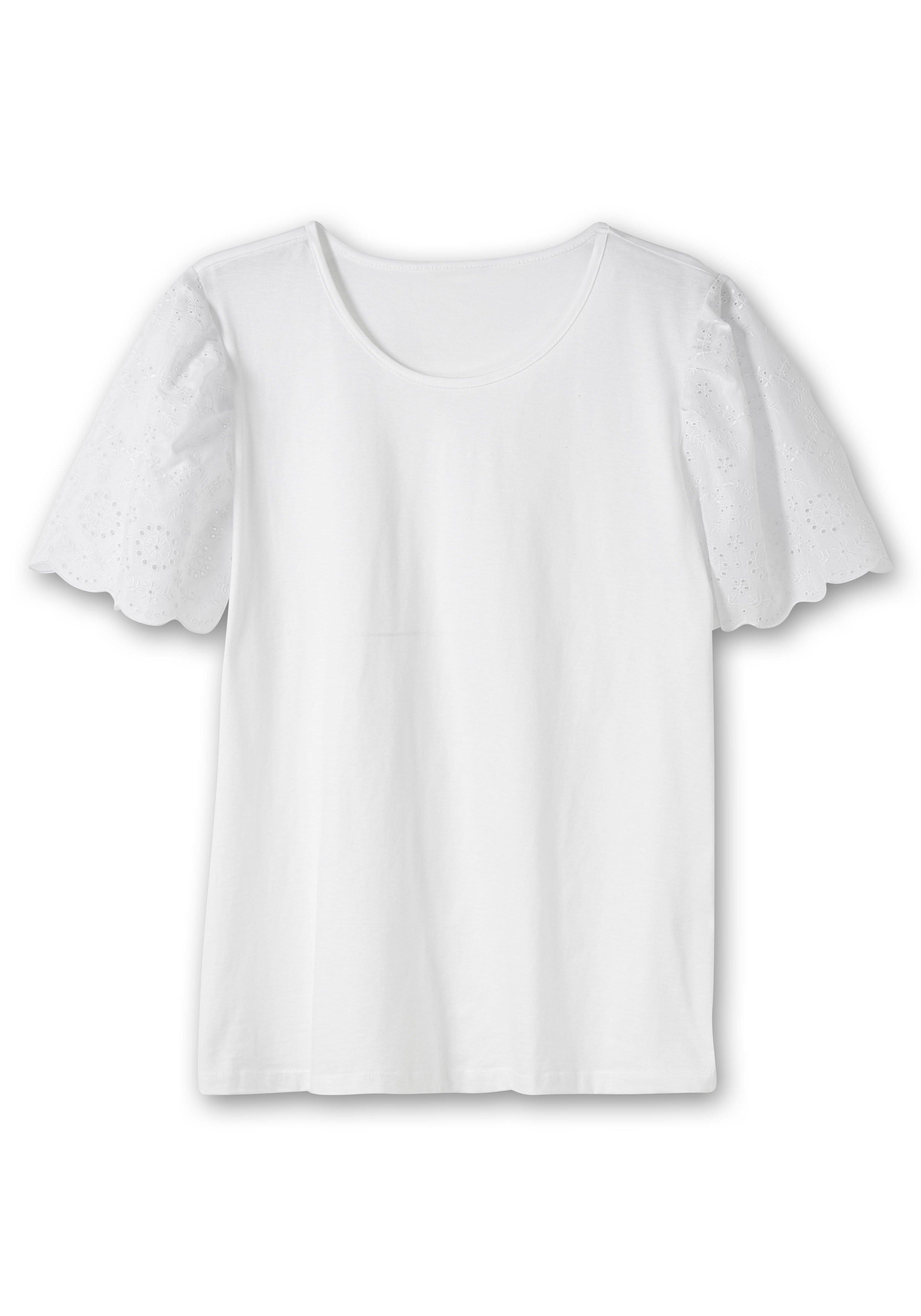 Shirt mit Flügelärmeln und Lochstickerei