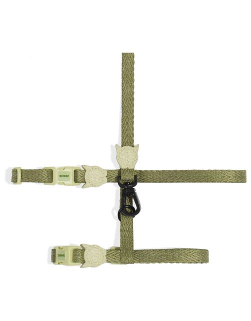 Zee.Dog Moss Harnas + Lijn - Kattenharnas - 20-30x1.0 cm Lichtgroen One Size
