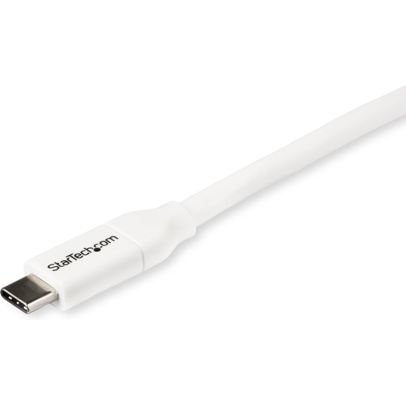 StarTech.com Câble de Charge Rapide USB-C de 2m, Charge et Synchronisation, 100W (5A) PD, USB 2.0, Certifié USB-IF - Cordon de Charge USB C Blanc