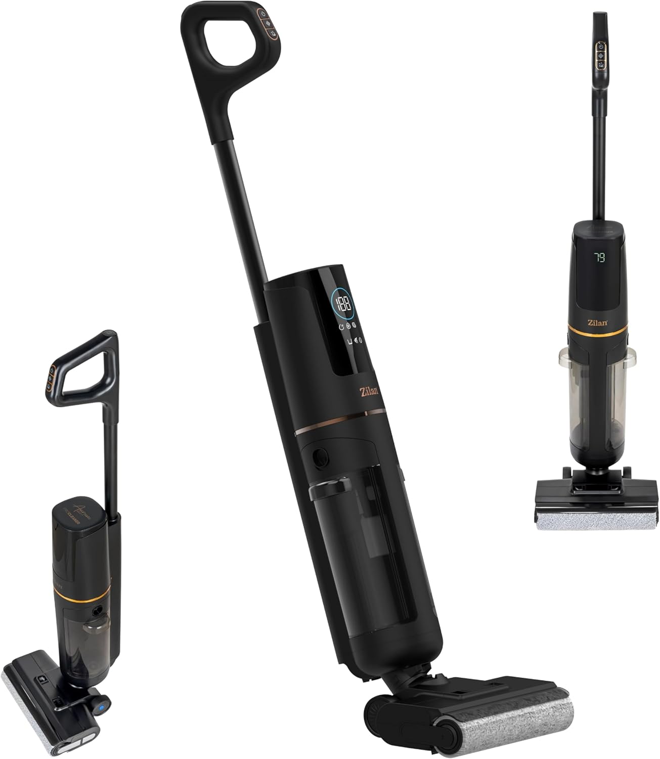 Zilan Akku Nass-Trockensauger mit Wischfunktion – Kabelloser Wischsauger & Staubsauger, Nass-Trocken-Sauger 2-in-1 Saugwischer Akkusauger Bodenreiniger für Alle Hartboden, BLDC-Motor Selbstreinigung