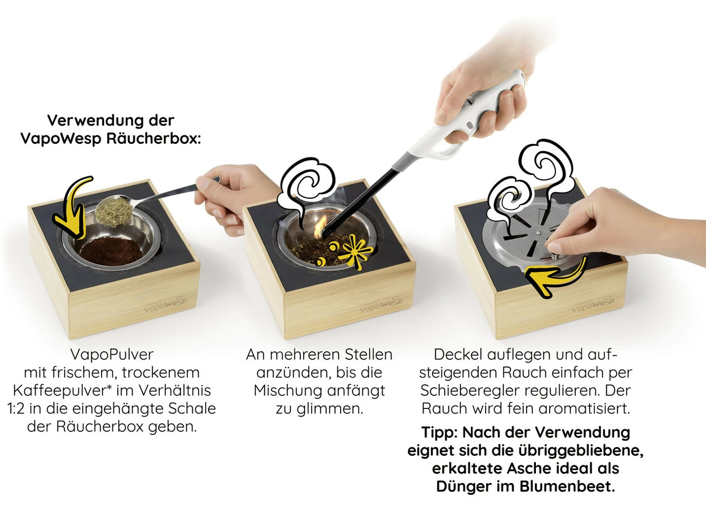 VapoWesp Räucherbox zum Fernhalten von Wespen
