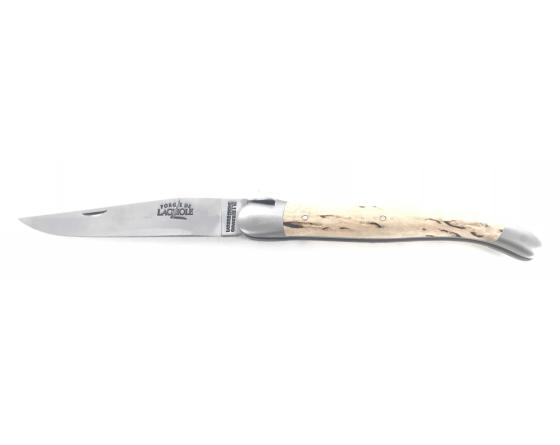 Laguiole Tradition 12 cm - 2 mitres - Bouleau Madré Couteau de Poche Forge de Laguiole