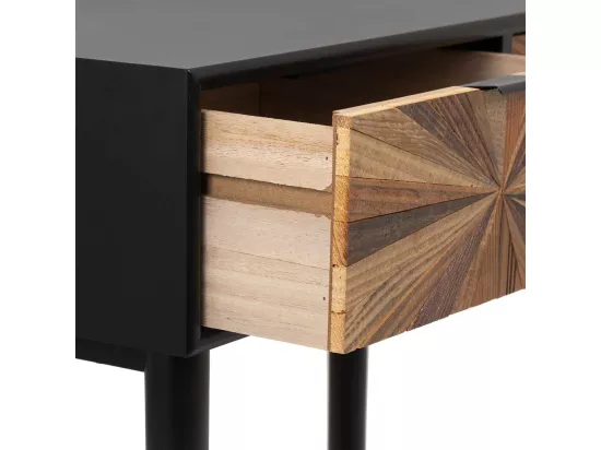 Hall en bois et métal avec 1 tiroir et 1 étagère marron 80X42X79
