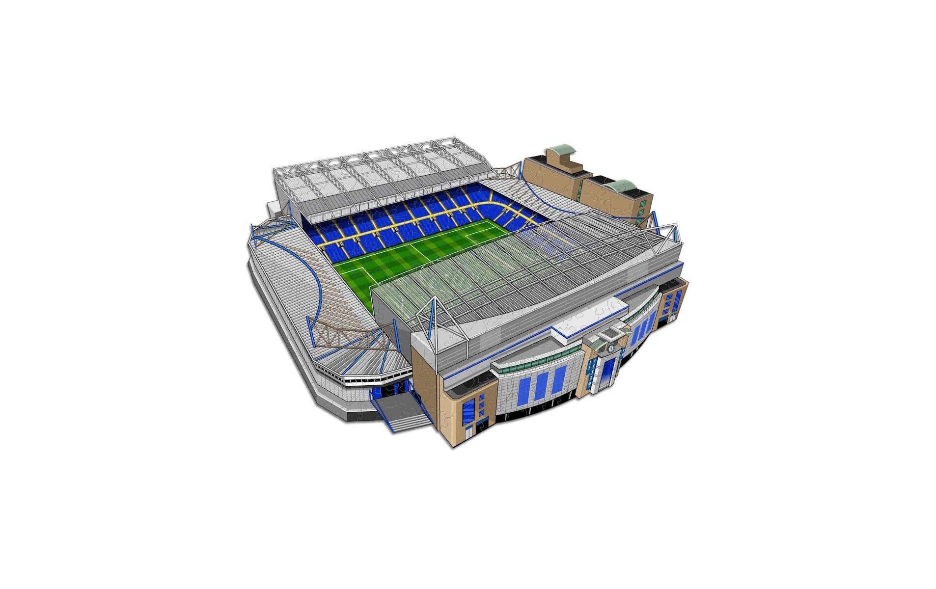Chelesea FC – Stamford Bridge StadiumOffizielles Holzpuzzle, Grösse M