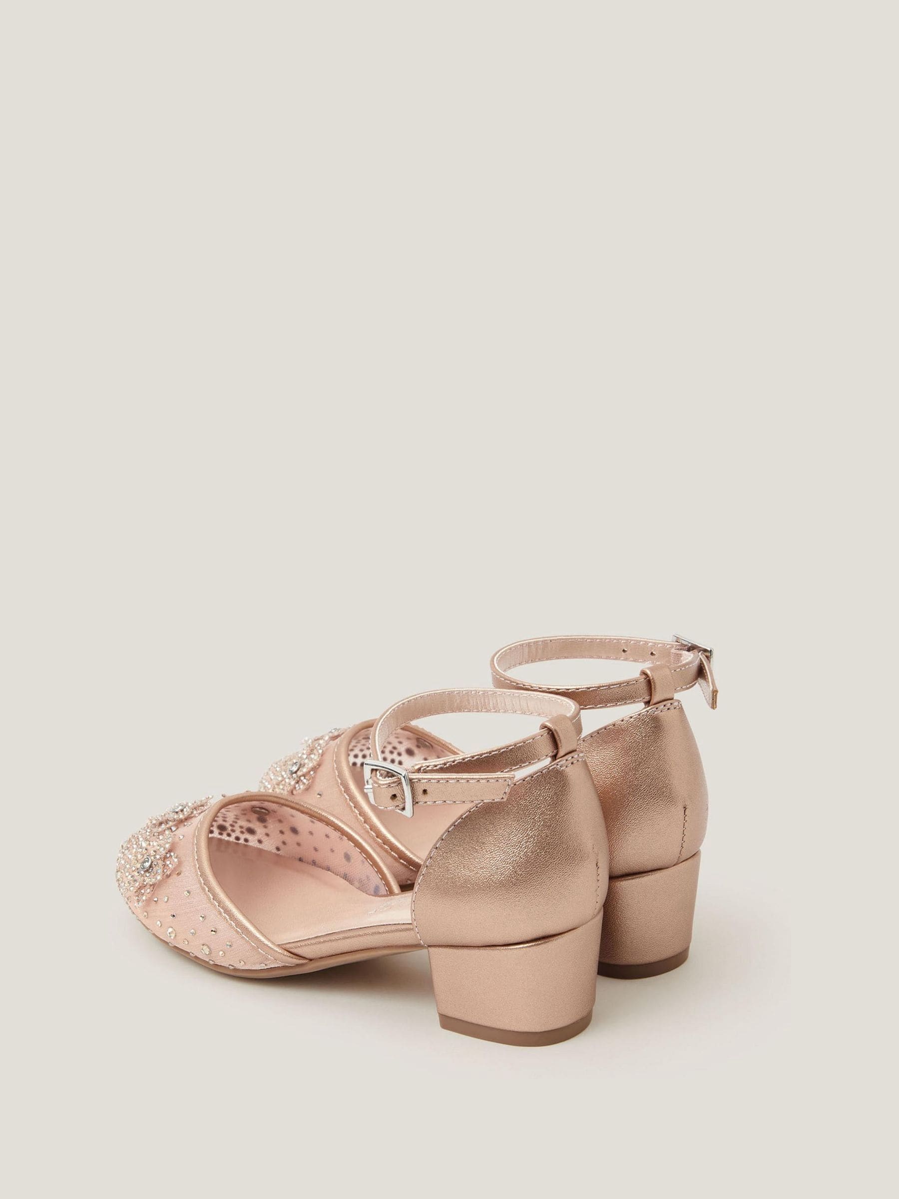 Monsoon Diamanté Floral Closed Toe Heels Shoes