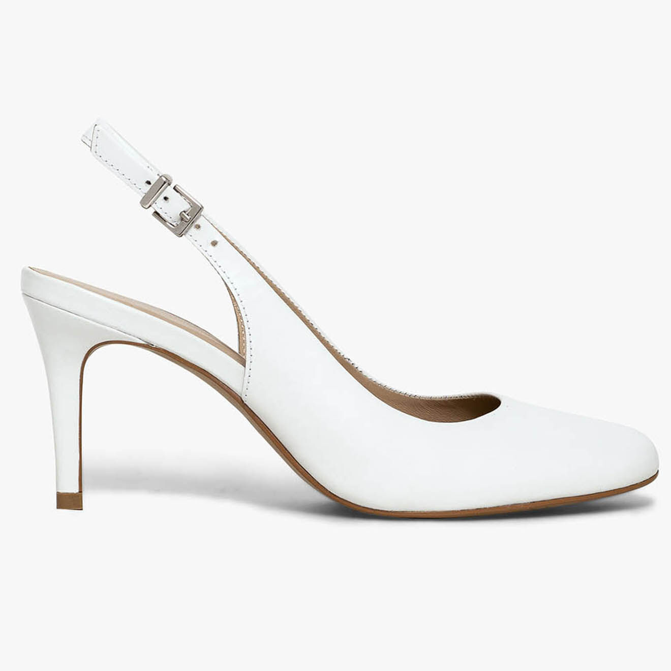 Bocage Slingbacks en Cuir Dimitri blancs - Talon 8.5 cm