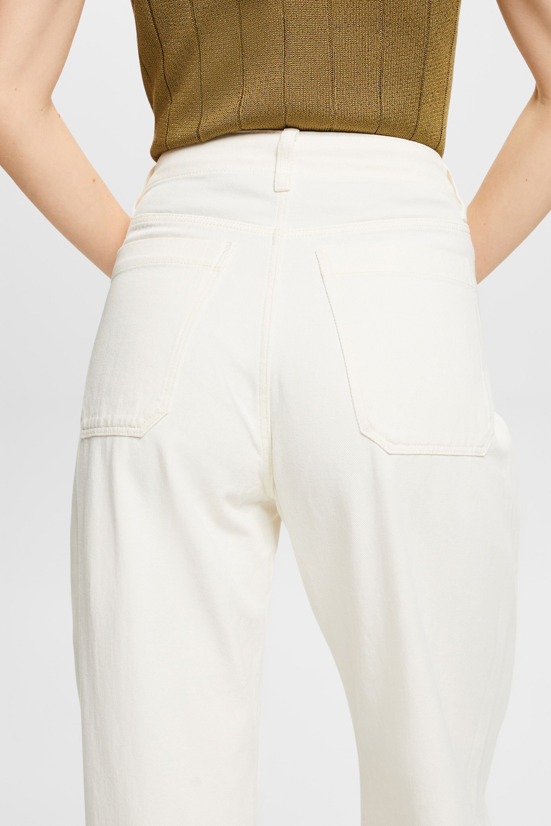 Pantalon en twill à jambes larges, 100% coton
