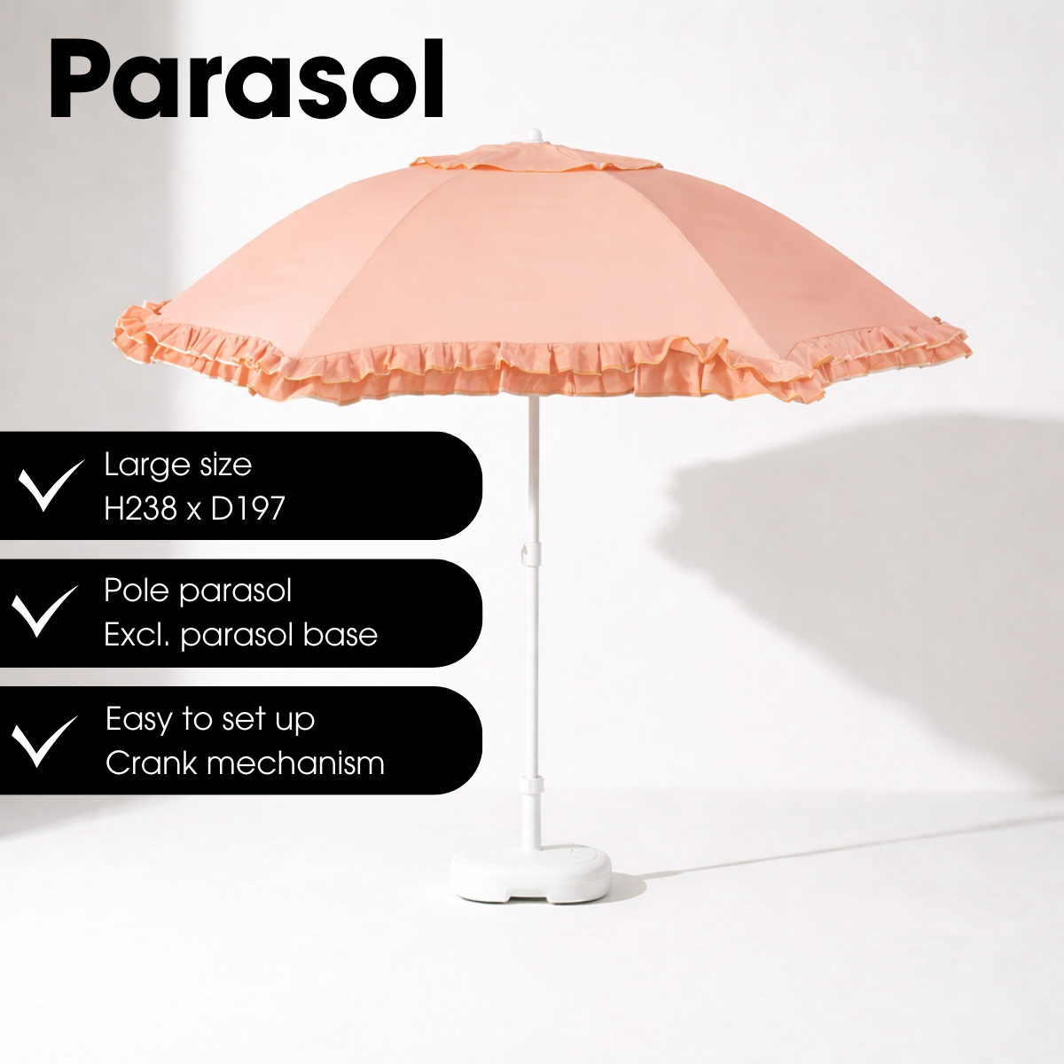 Mica Decorations Kantelbare Parasol 238 x Ã195 cm