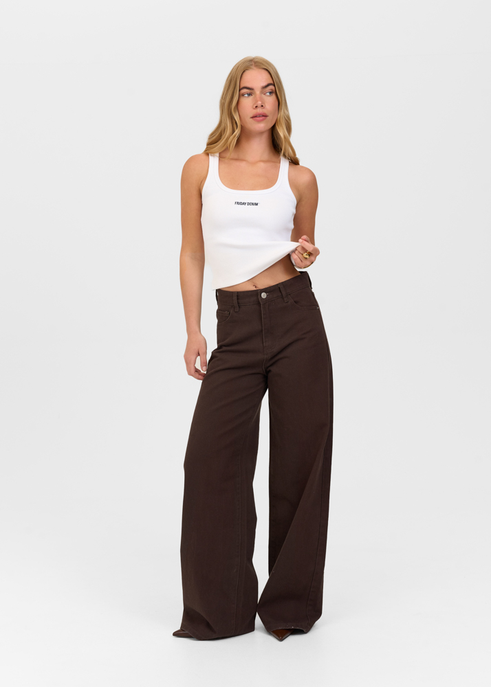 Wide leg classic jeans deep choco
