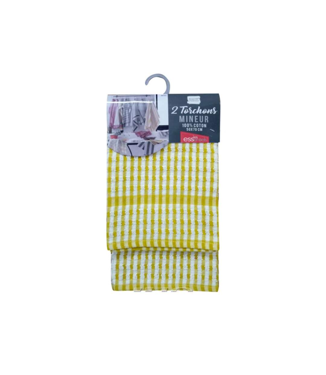 Lot de 2 Torchons de Cuisine Mineo 50x70cm Jaune