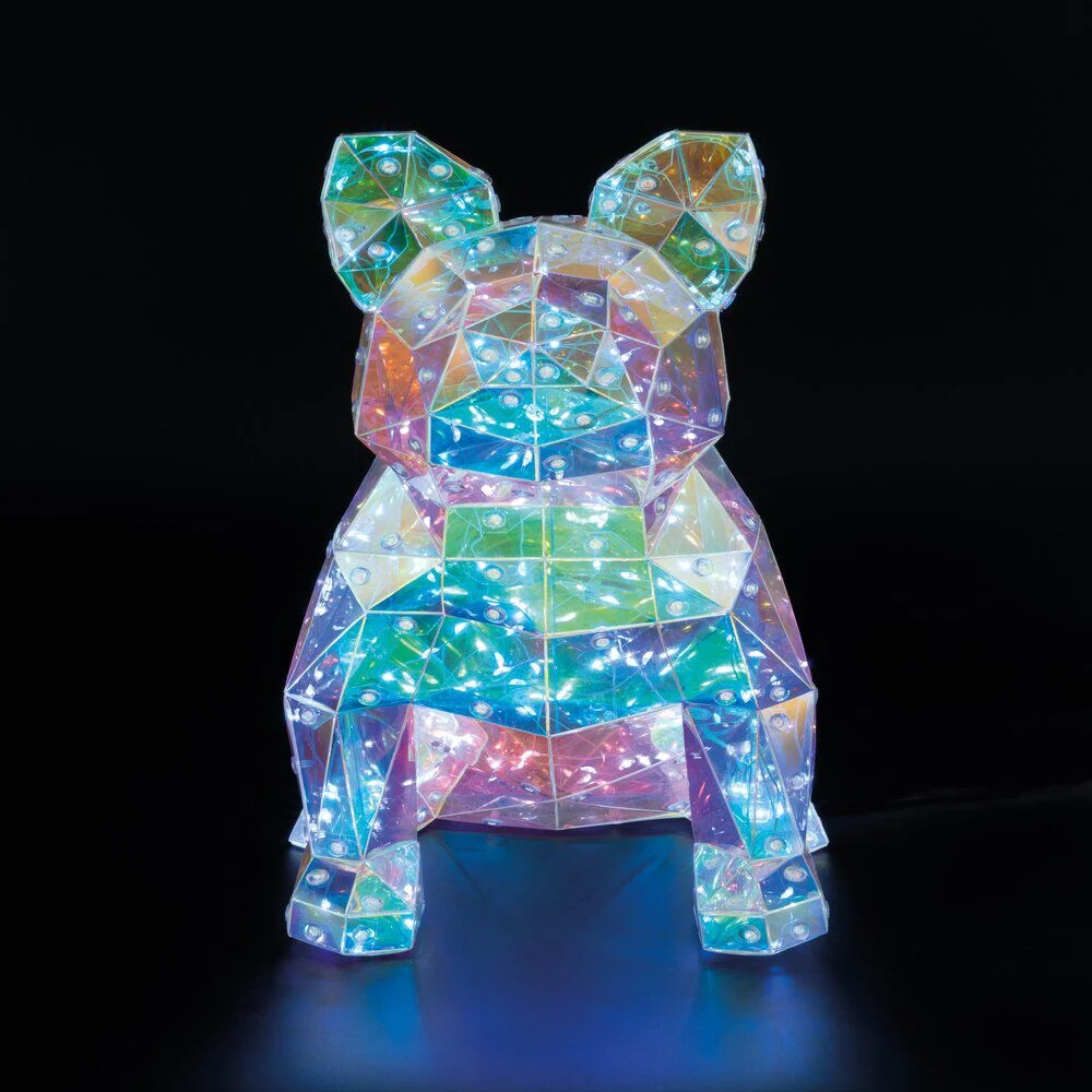 Bouledogue holographique lumineux 150LED
