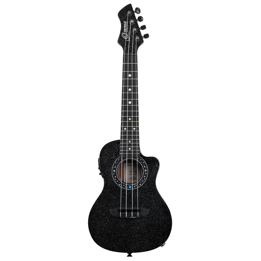 Ortega RUHZ-CE-STAR Horizon Series Concert Ukulele Black Sparkle E/A concert ukelele met gigbag