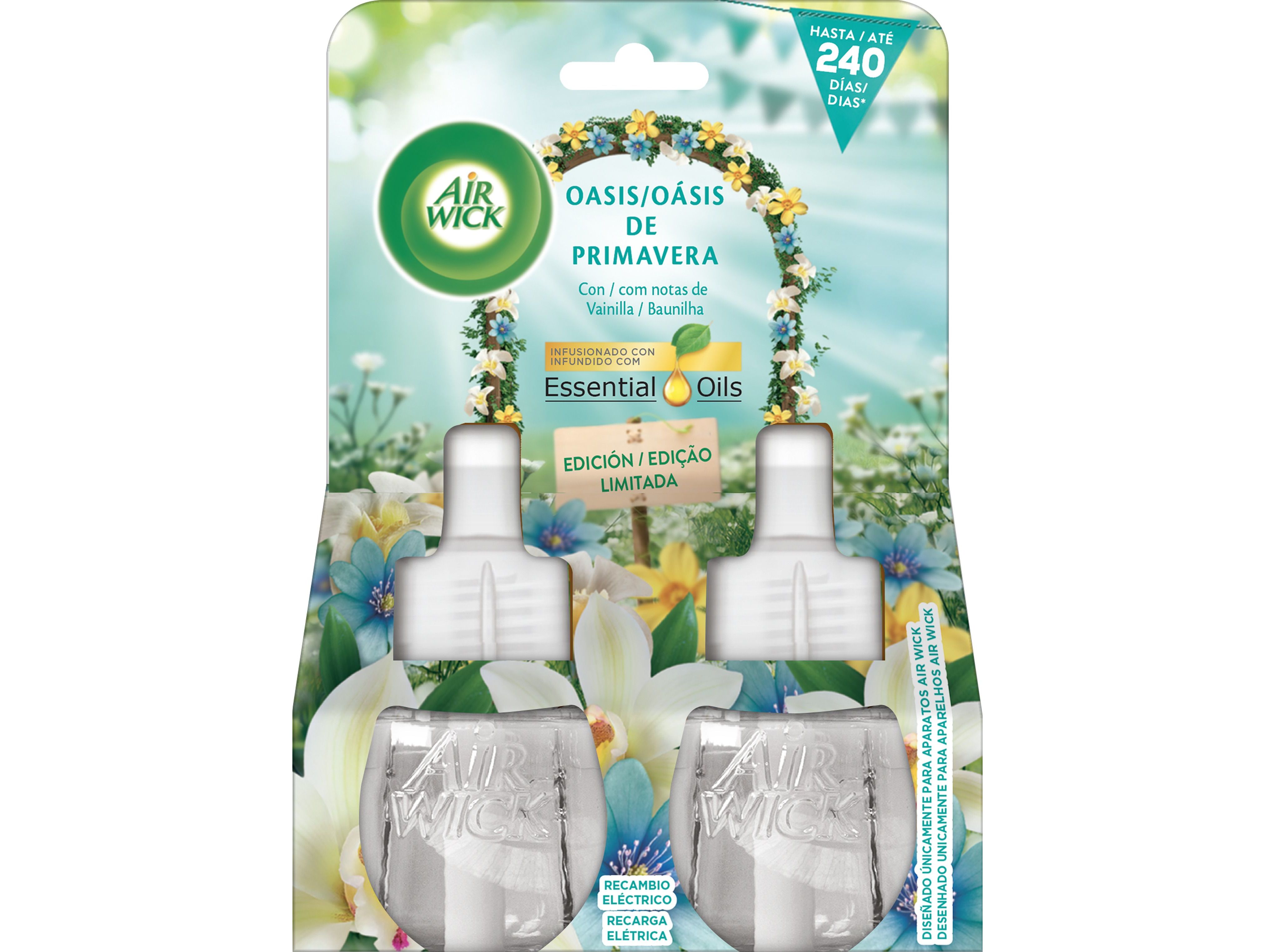 AMBIENTADOR ELÉC. REC. AIRWICK OÁSIS DE PRIMAVERA 2X19ML