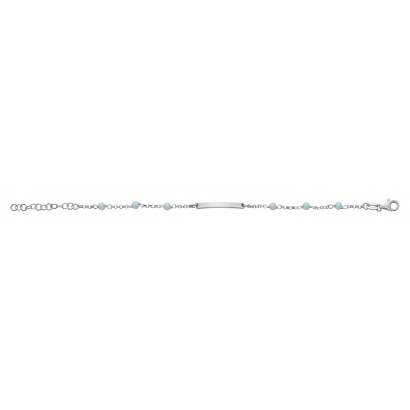 Bracelet identité enfant - Boules bleues