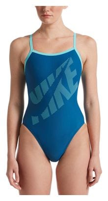 Maillot de Bain 1-Pièce Femme Nike Swim Tilt Logo Racerback Bleu