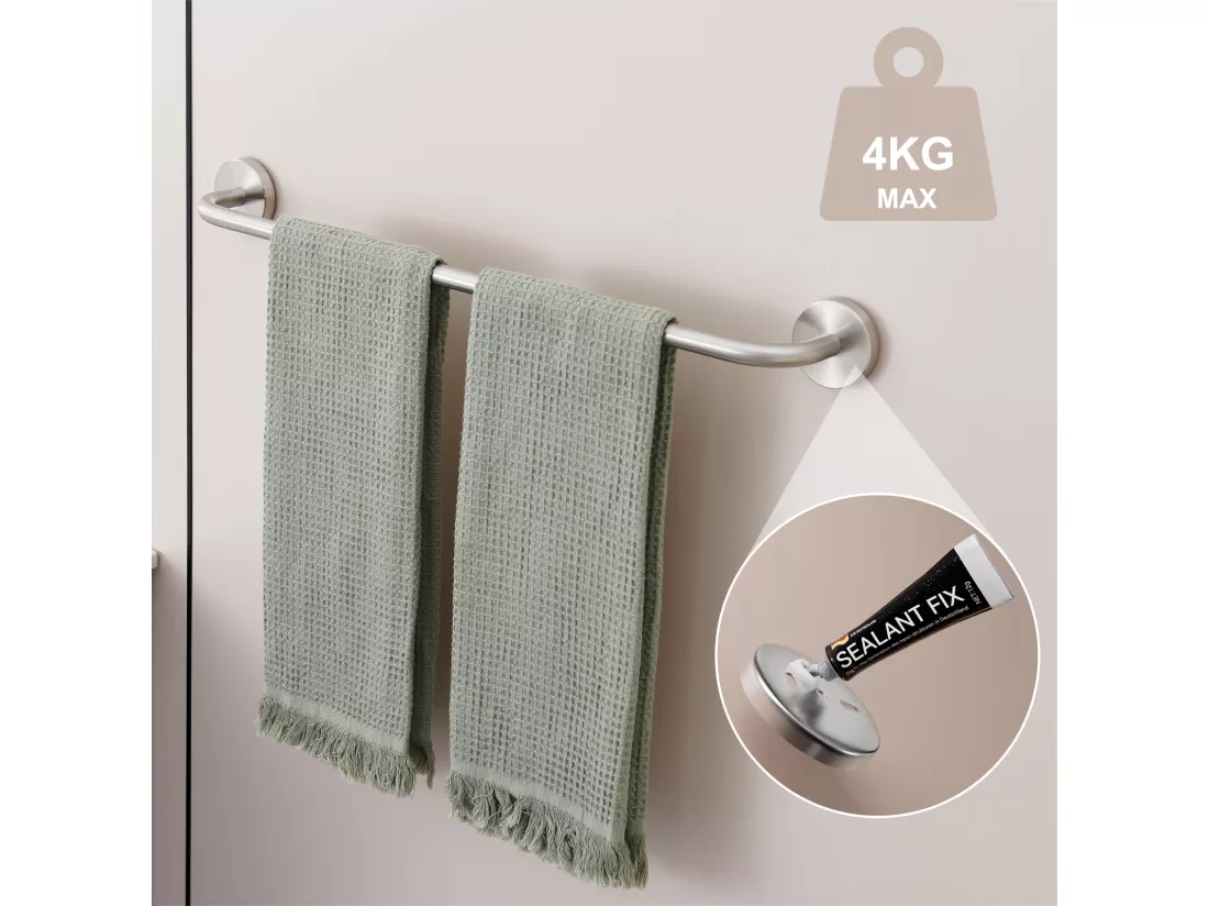 Colonne Douche Hydromassante avec LCD Écran Affichage Temprérature,avec 4 Jets Massage+60cm Porte-Serviettes Salle Bain Auto-adhésif/Perçage en Inox