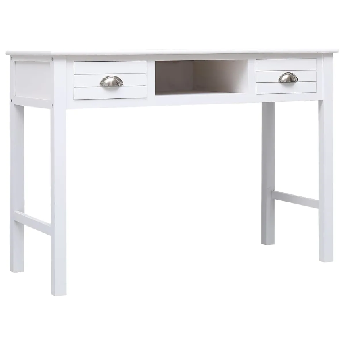 vidaXL Bureau Blanc - Bois de Paulownia