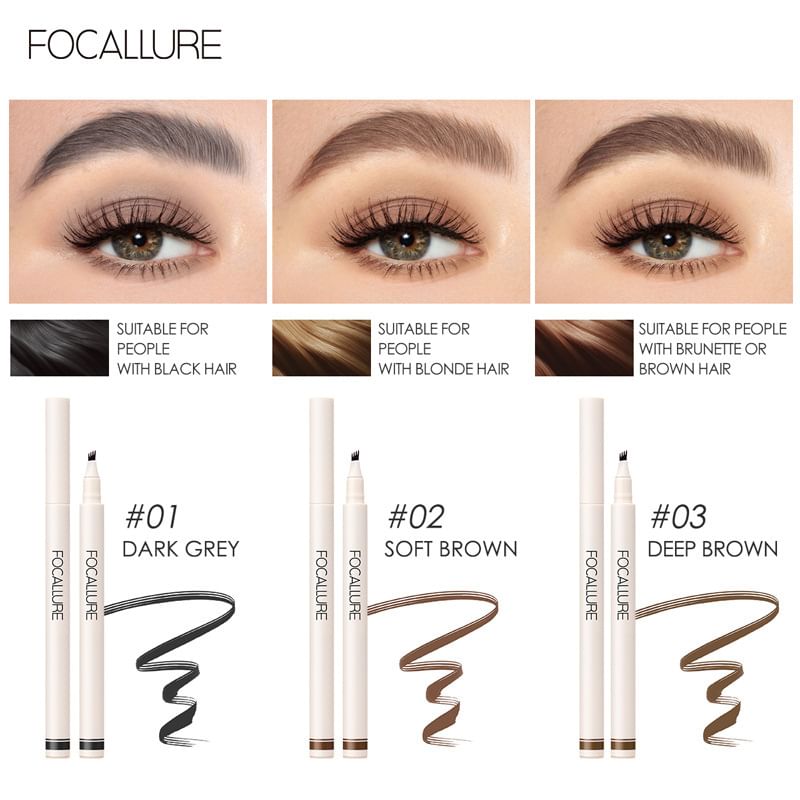 FOCALLURE - Getinte wenkbrauwpen - 3 kleuren