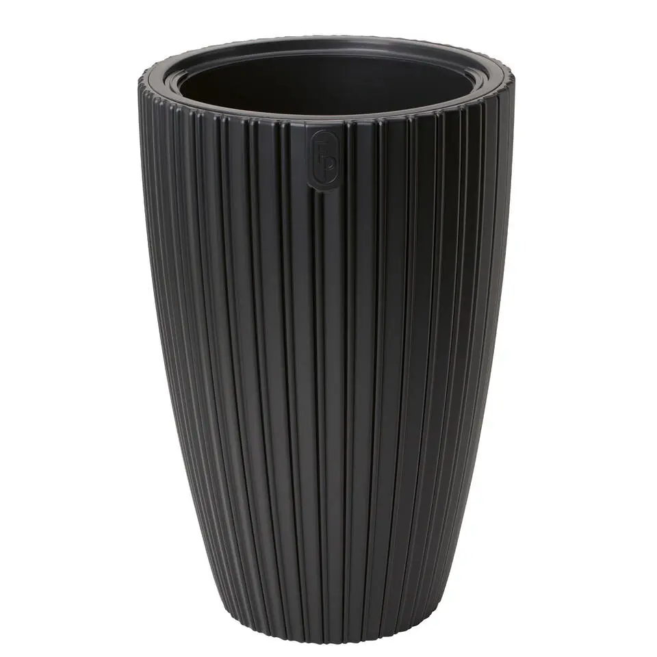 Form Plastic Plantenpot/bloempot - kunststof - zwart - 30 x 48 cm