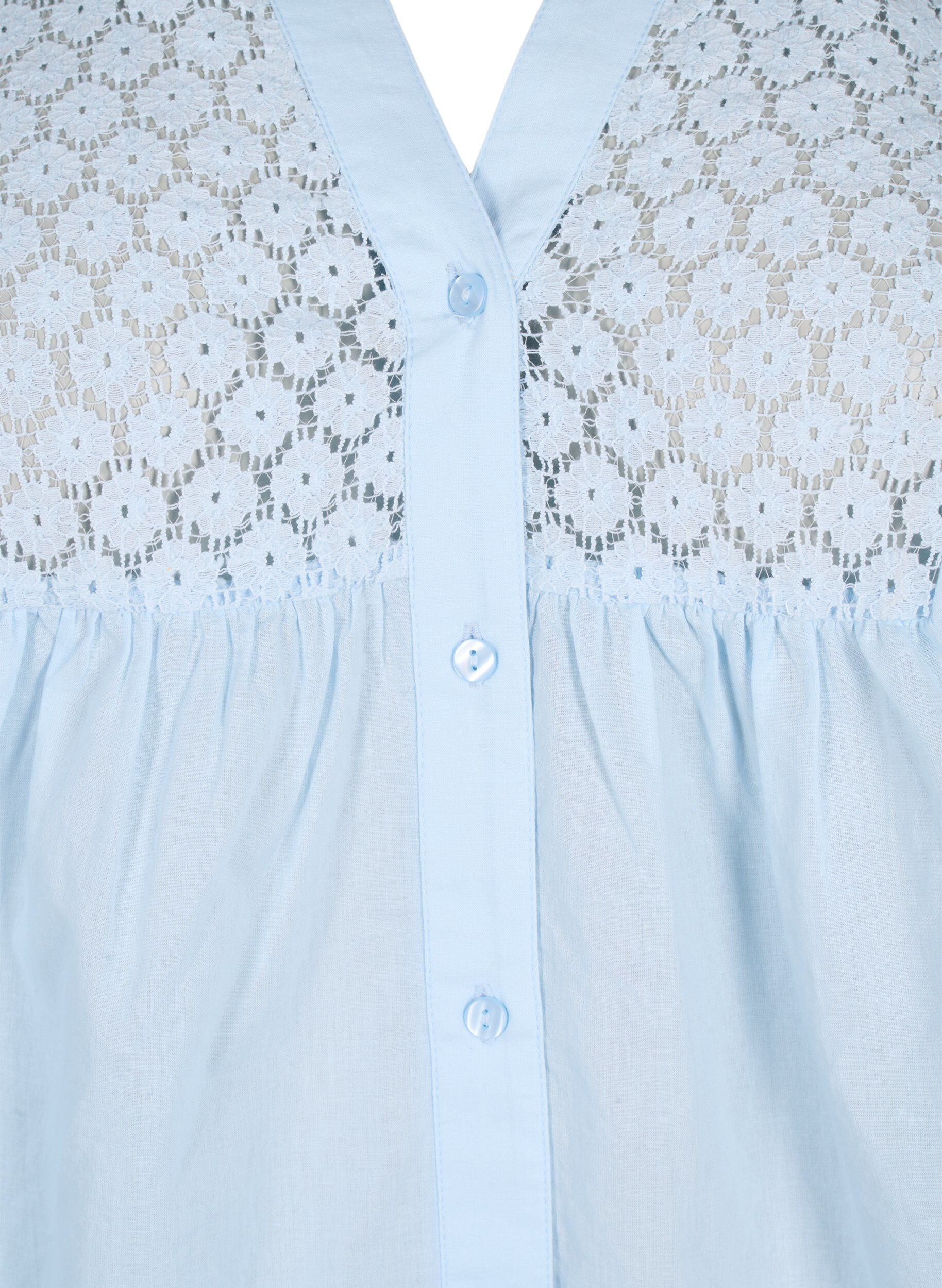 FLASH - Skjortebluse med crochetdetalje