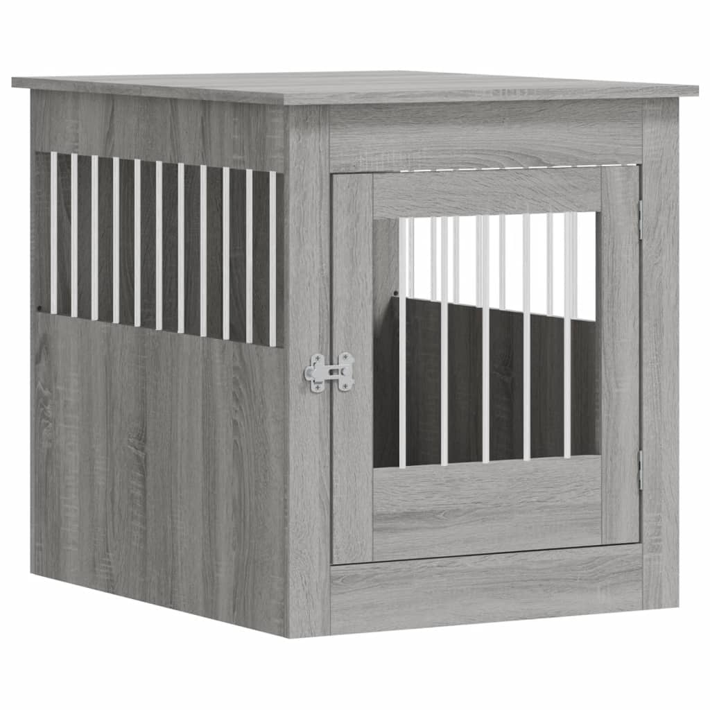 Gaiola para cães vidaXL, madeira engenheirada, cinza Sonoma, 64,5 x 80 x 71 cm