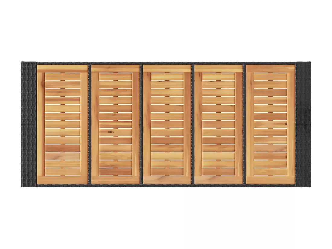 Prolenta Premium - Table de bar de jardin et dessus en bois acacia résine tressée