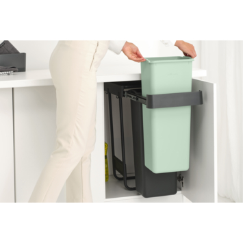 Brabantia Sort & Go Inbouw Prullenbak - 2 x 30 l - Jade Green/Dark Grey