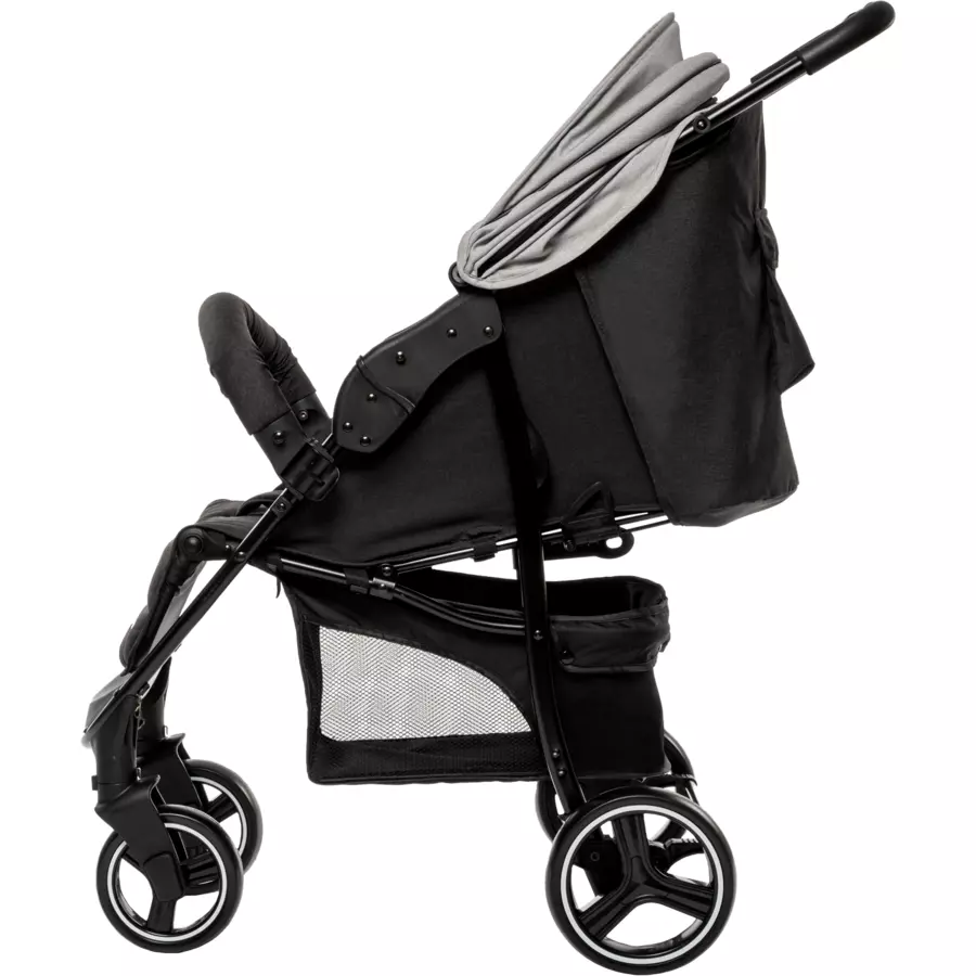 babyGO Kinderwagen Basket Grey Melange
