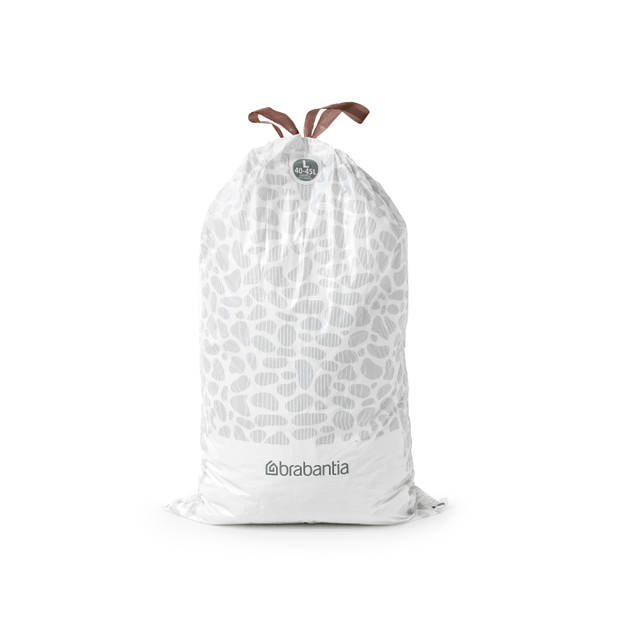 Brabantia PerfectFit afvalzak met trekbandsluiting code L, 40-45 liter, 10 stuks/rol - White