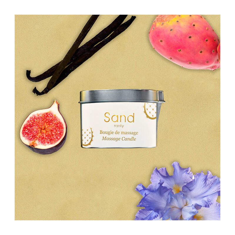 Bougie de massage Sand Rarity à l'huile de pépins de figue de barbarie bio 90gr