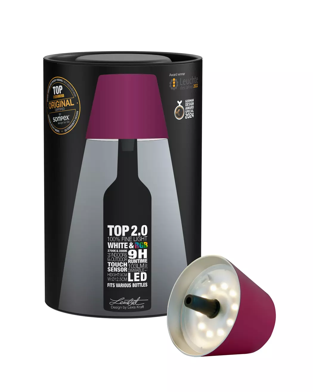 LED-Akku-Flaschenaufsatz Top 2.0
