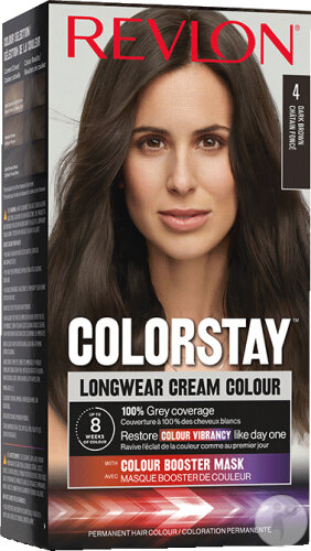 Revlon Colorstay Coloration Permanente Crème Longue Tenue N°4 Châtain Foncé 1 Kit