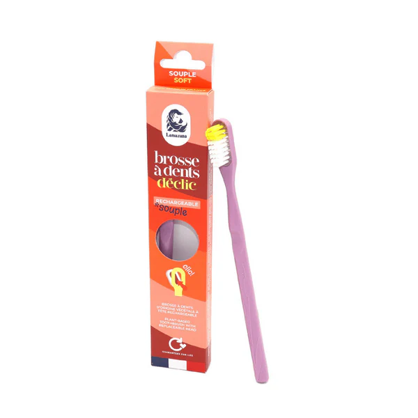 Lamazuna Brosse à dents écologique rechargeable - Médium - Mimosa